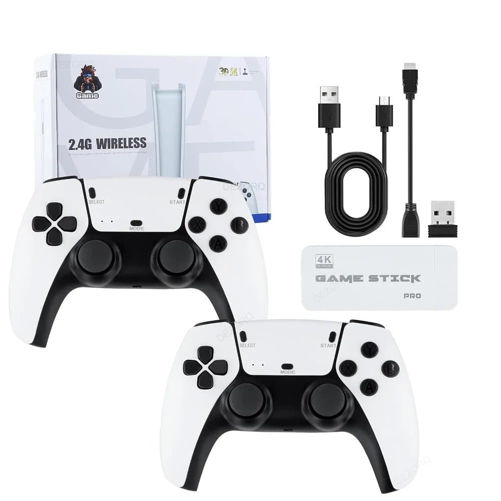 Game stick pro 4k + 2 controles 2.4g