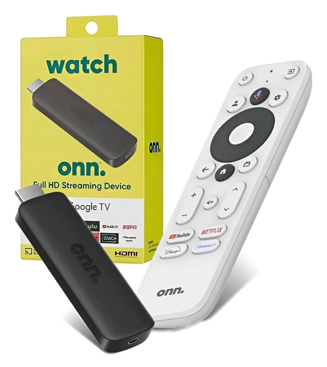 Watch Onn. Full HD streaming device Google TV